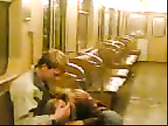 Blowjob in the subway from a sweet Russian girl