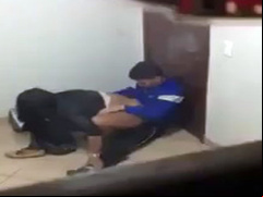 Young couple caught fucking by group of students