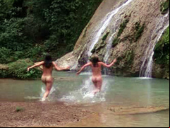 Skinny dipping girls in a sexy Hollywood movie
